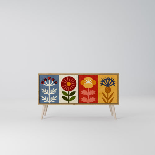 SCANDIC FLOWERET Móvel de TV Compacto de 2 Portas