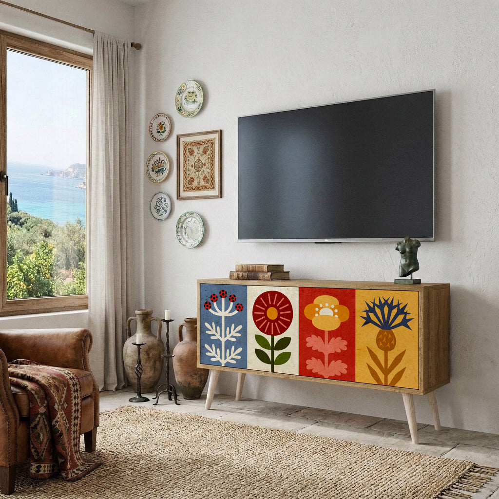 SCANDIC FLOWERET Compact 2-Door TV Cabinet