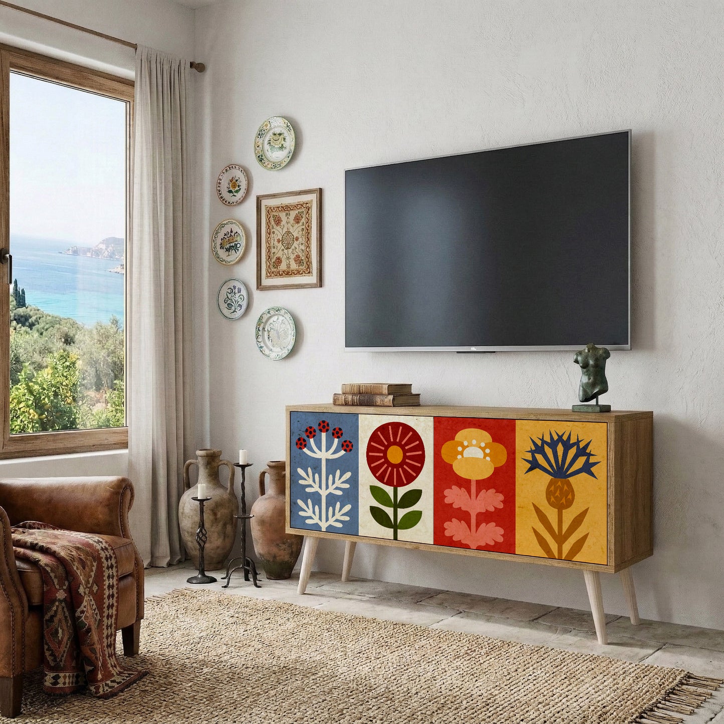 SCANDIC FLOWERET Compact 2-Door TV Cabinet