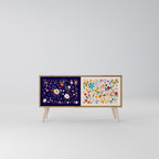 FLORAL COMBINATION Compact 2-Door TV Cabinet