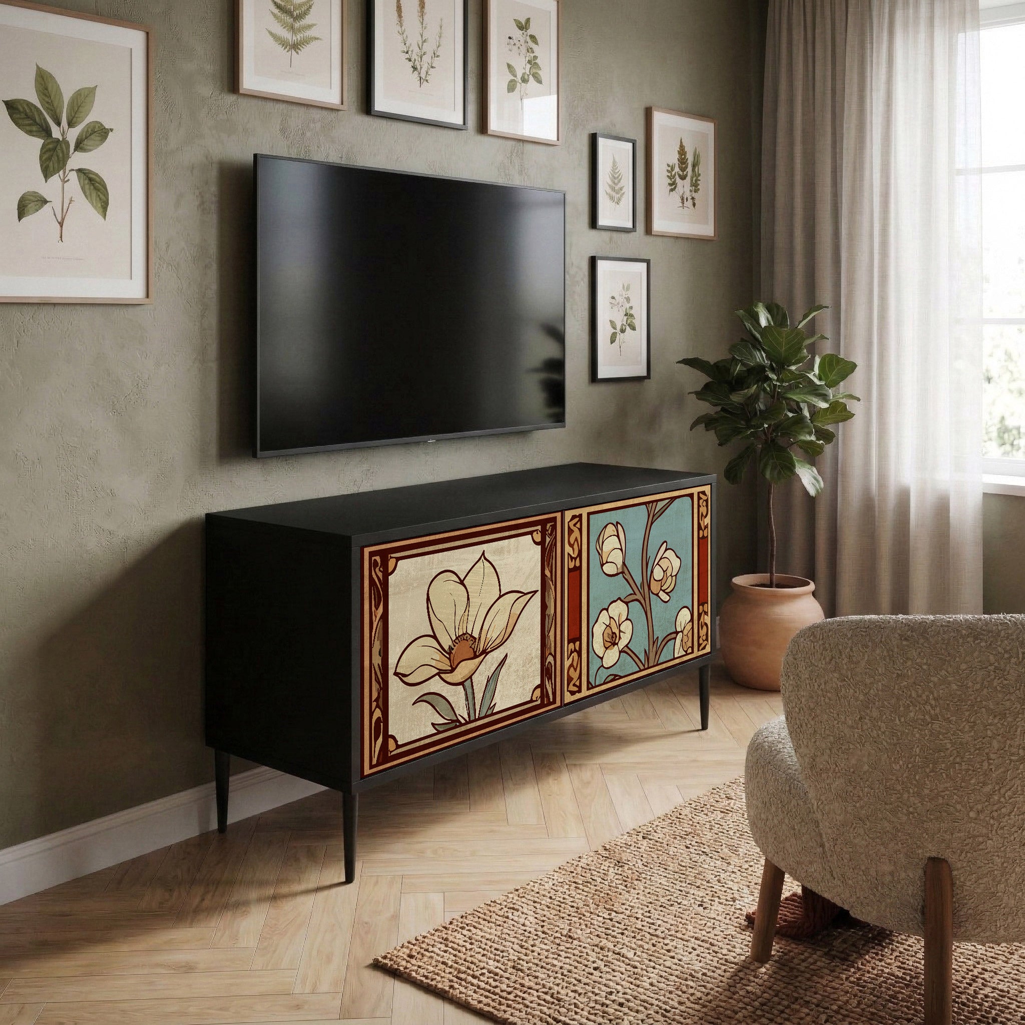 TIMELESS FLORA Móvel de TV Compacto de 2 Portas
