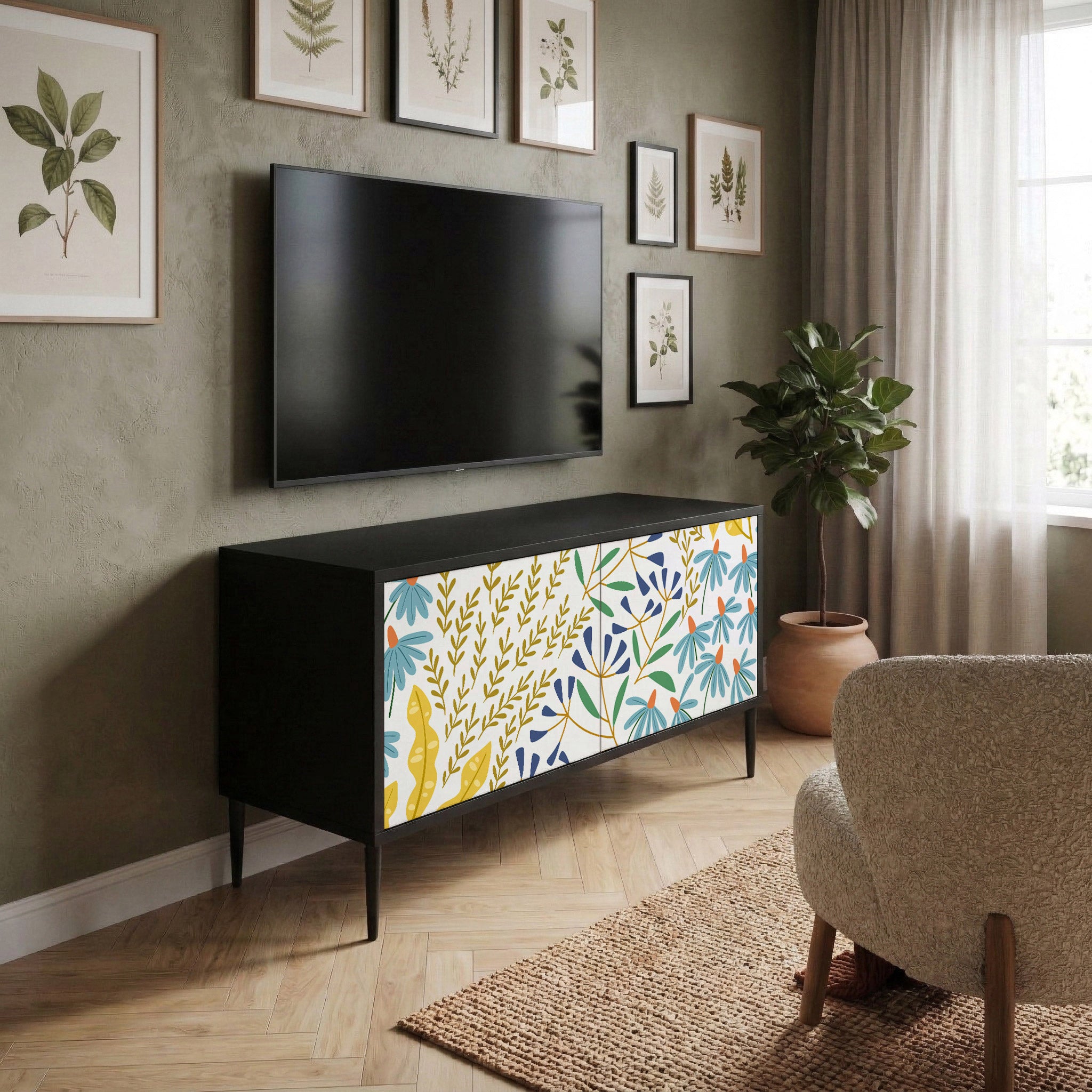 HELLO SPRING Compact 2-Door TV Cabinet