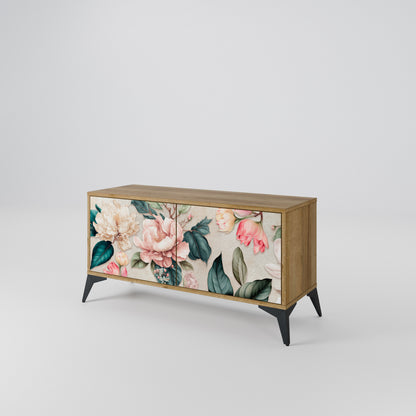 FLORAL GRACE Móvel de TV Compacto de 2 Portas