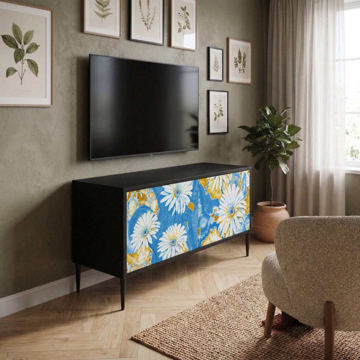 DAISY LUXE Móvel de TV Compacto de 2 Portas