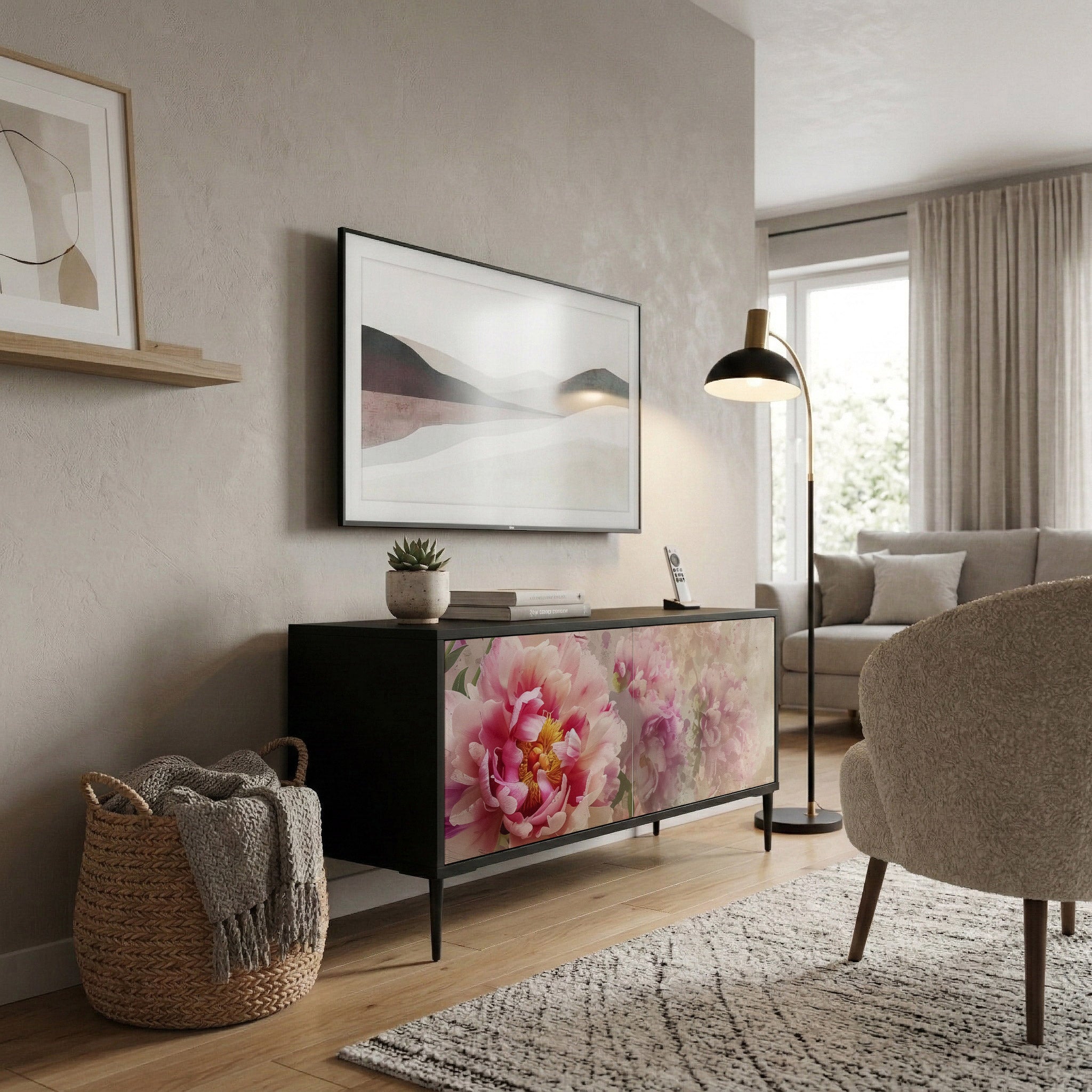 PEONY WHISPER Compact 2-Door TV Cabinet