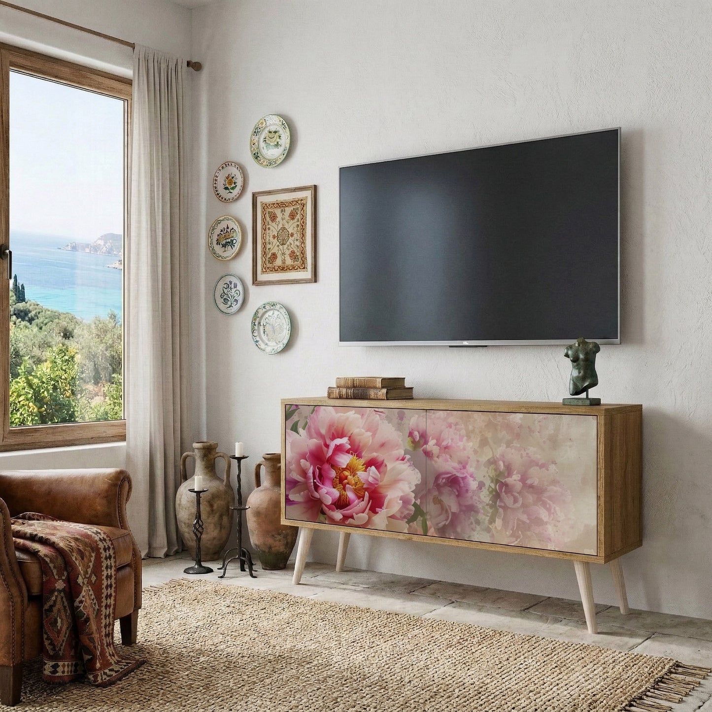 PEONY WHISPER Móvel de TV Compacto de 2 Portas