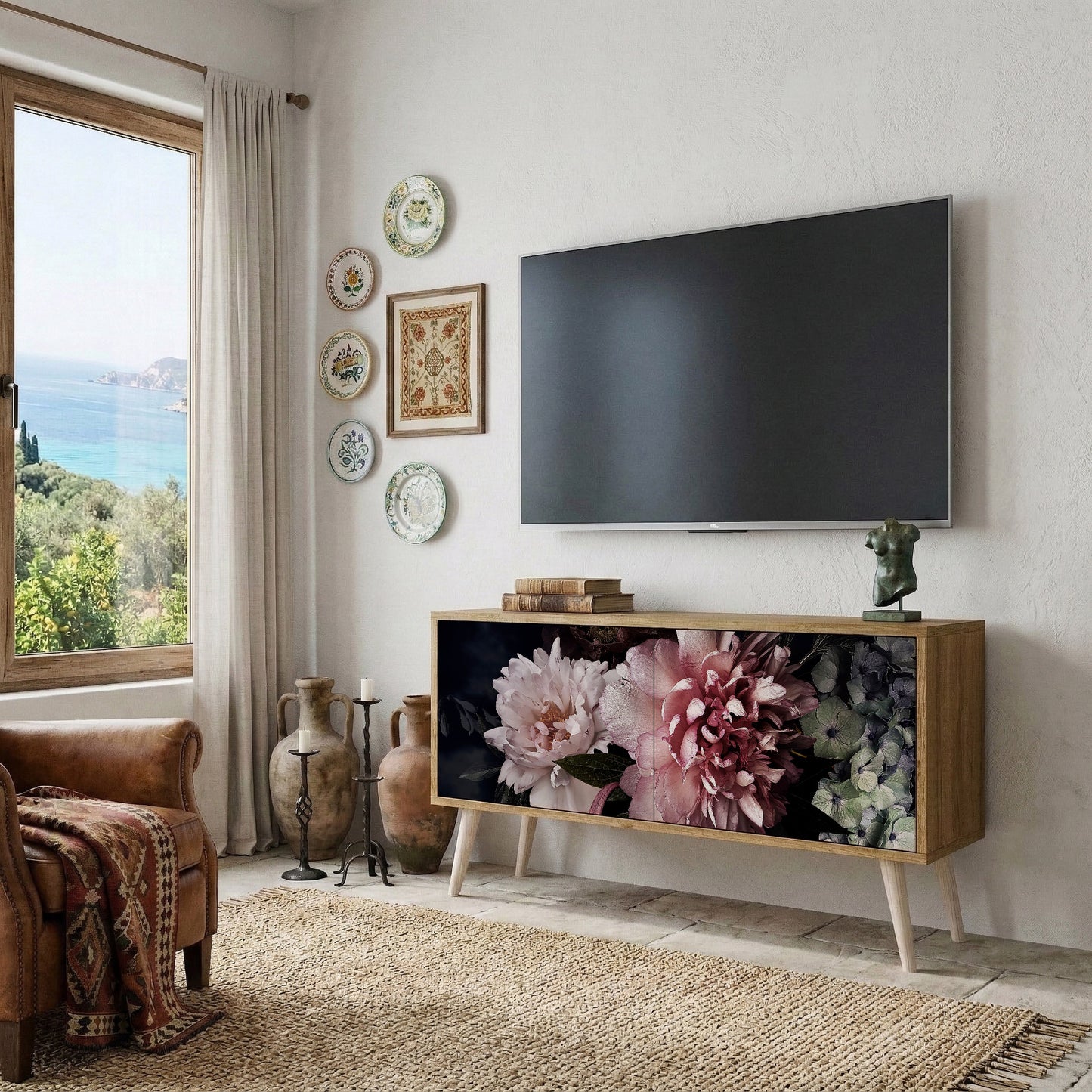 PURE BLOSSOM Móvel de TV Compacto de 2 Portas