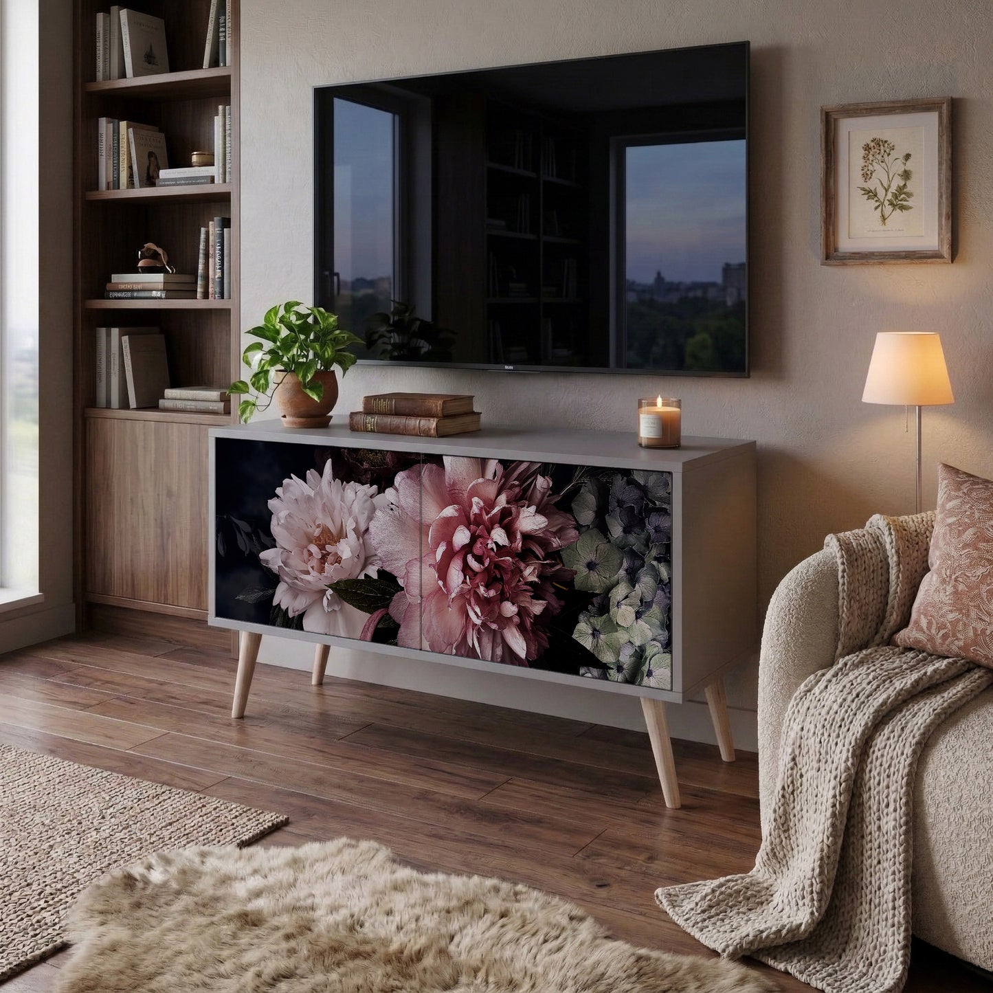PURE BLOSSOM Móvel de TV Compacto de 2 Portas