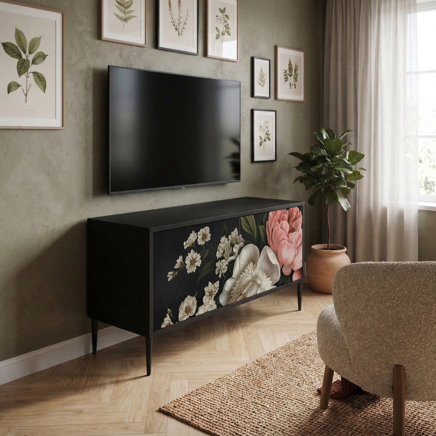 LUSH ELEGANCE Móvel de TV Compacto de 2 Portas