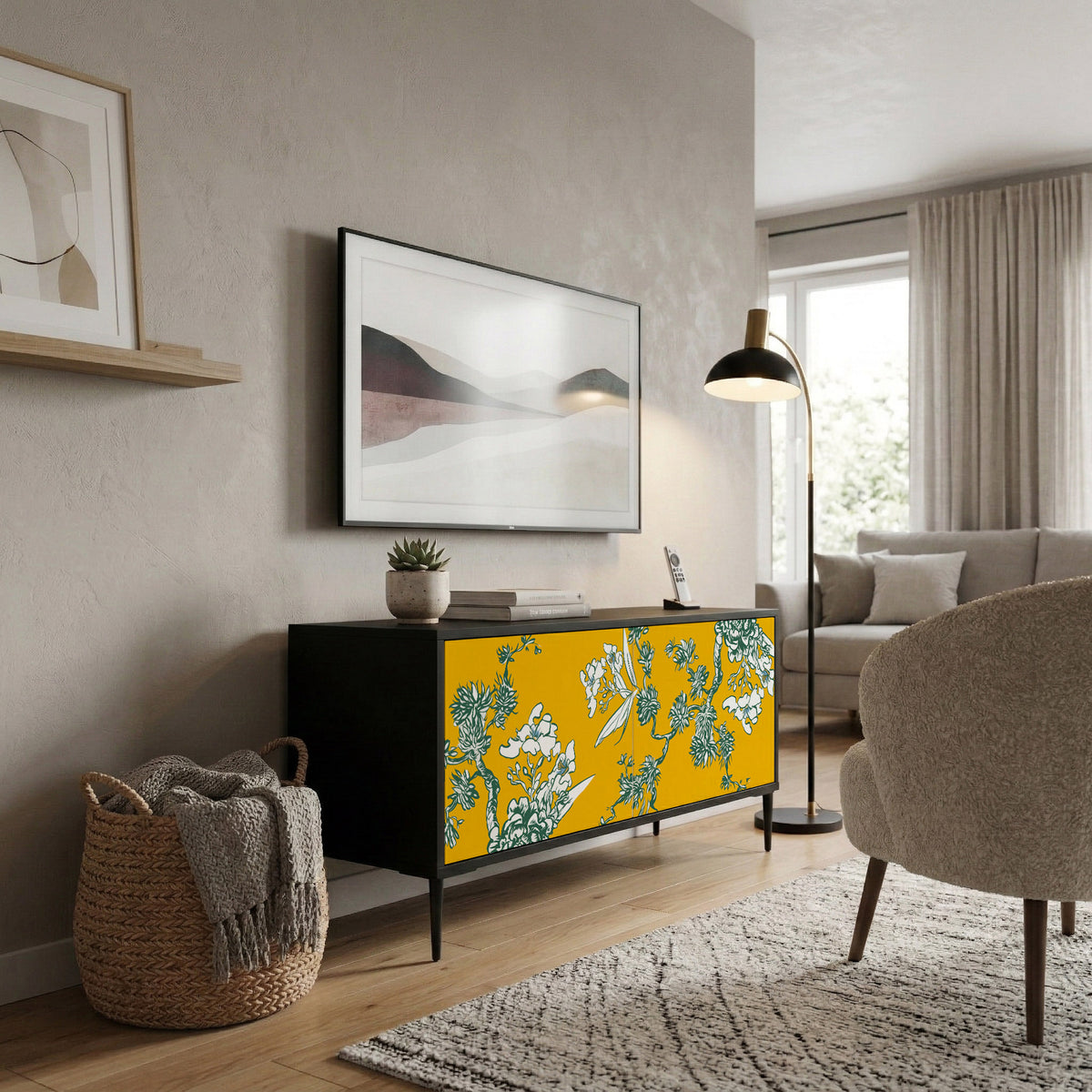 YELLOW CHINOISERIE Móvel de TV Compacto de 2 Portas