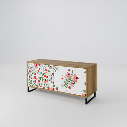 FLOWERS AND STRAWBERRIES Móvel de TV Compacto de 2 Portas