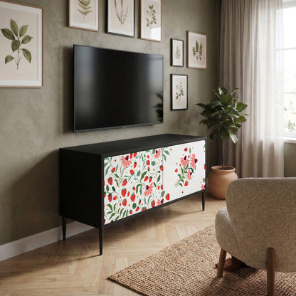 FLOWERS AND STRAWBERRIES Móvel de TV Compacto de 2 Portas
