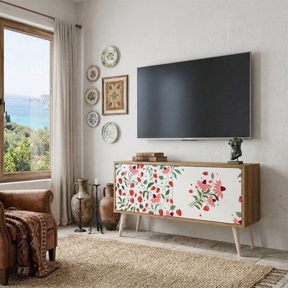 FLOWERS AND STRAWBERRIES Móvel de TV Compacto de 2 Portas