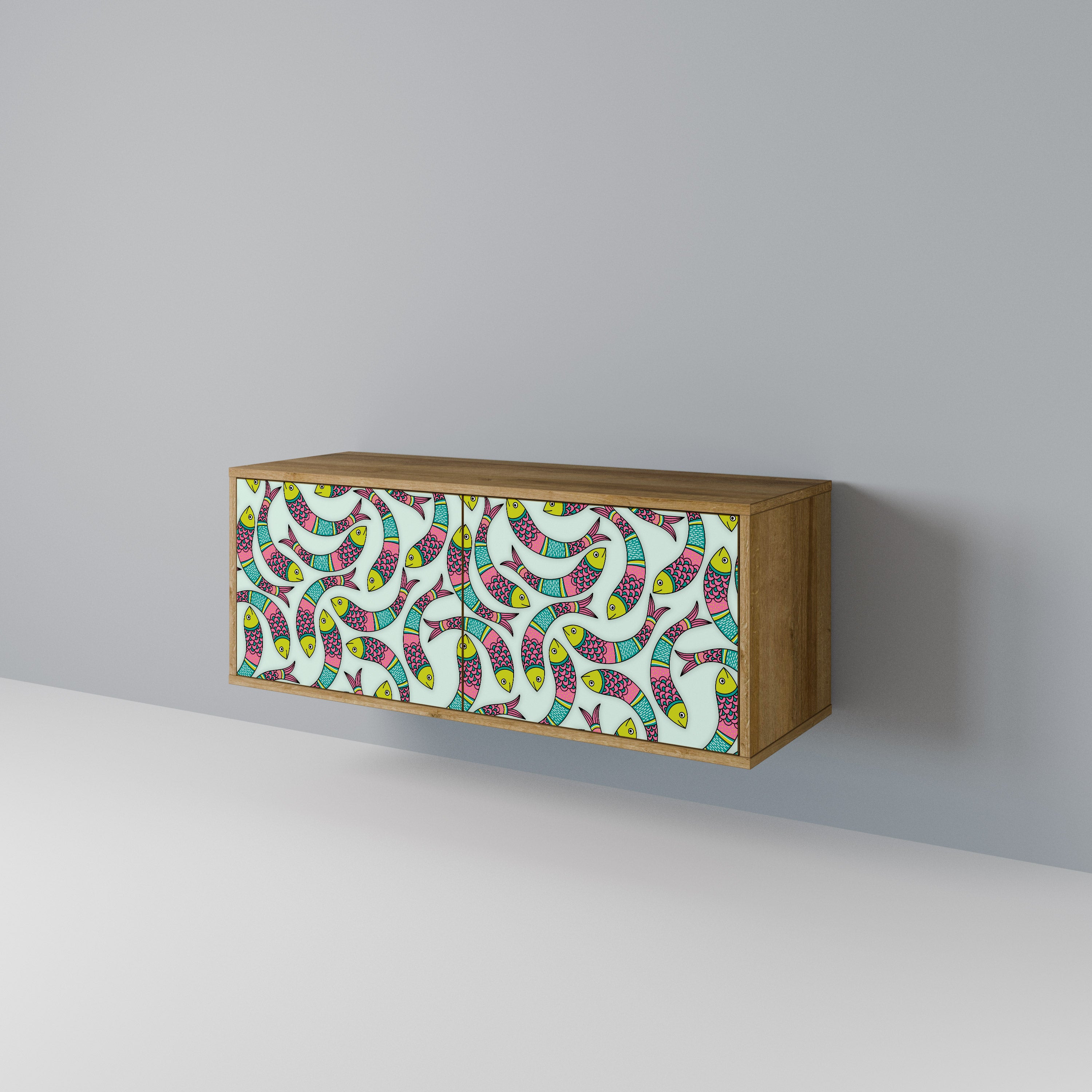 INDIAN FISH Móvel de TV Compacto de 2 Portas