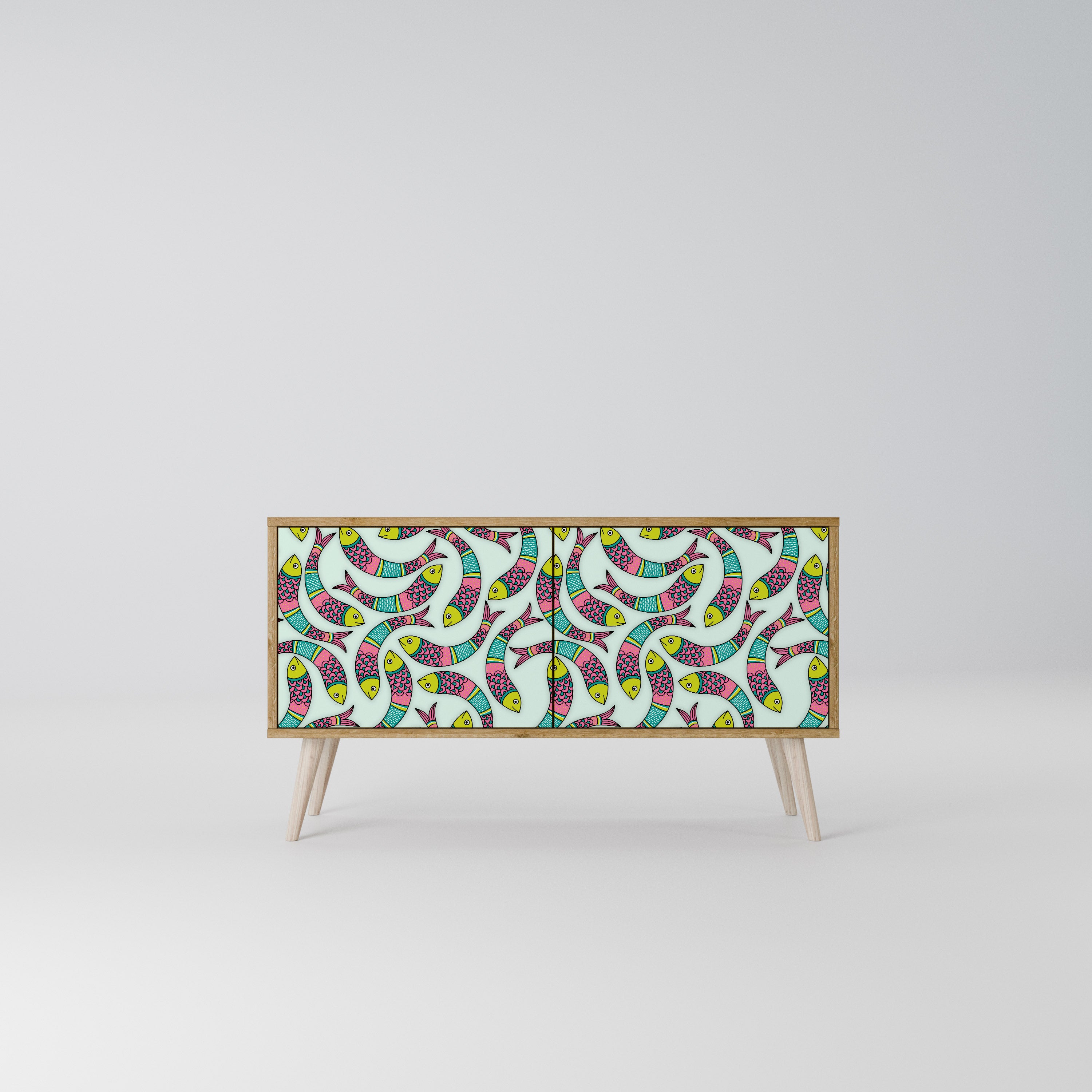 INDIAN FISH Compact 2-Door TV Cabinet