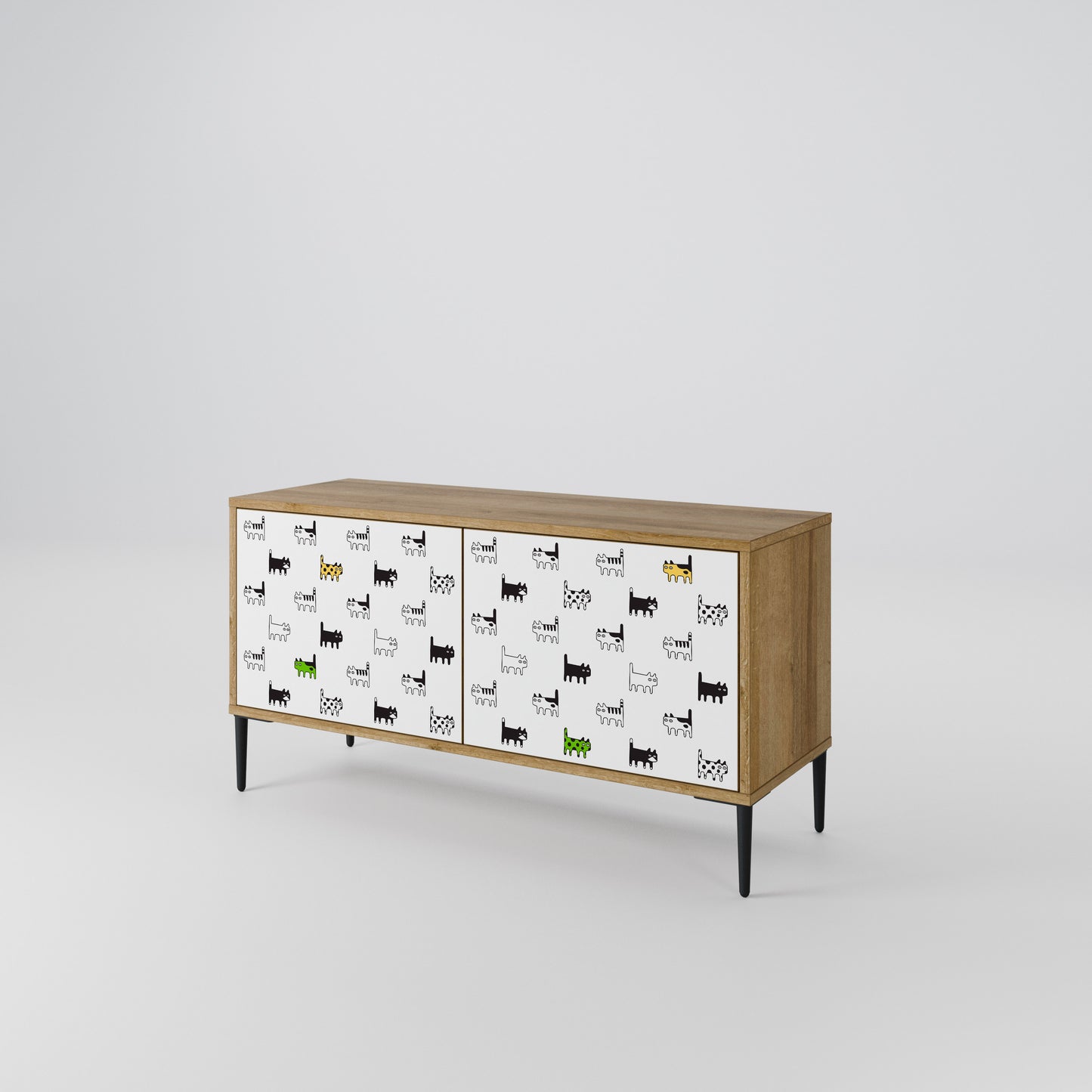 CATS COMPILATION Compact 2-Door TV Cabinet