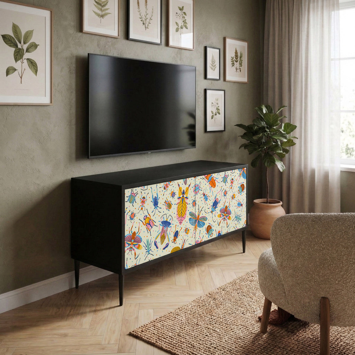 COLORFUL INSECTS Móvel de TV Compacto de 2 Portas