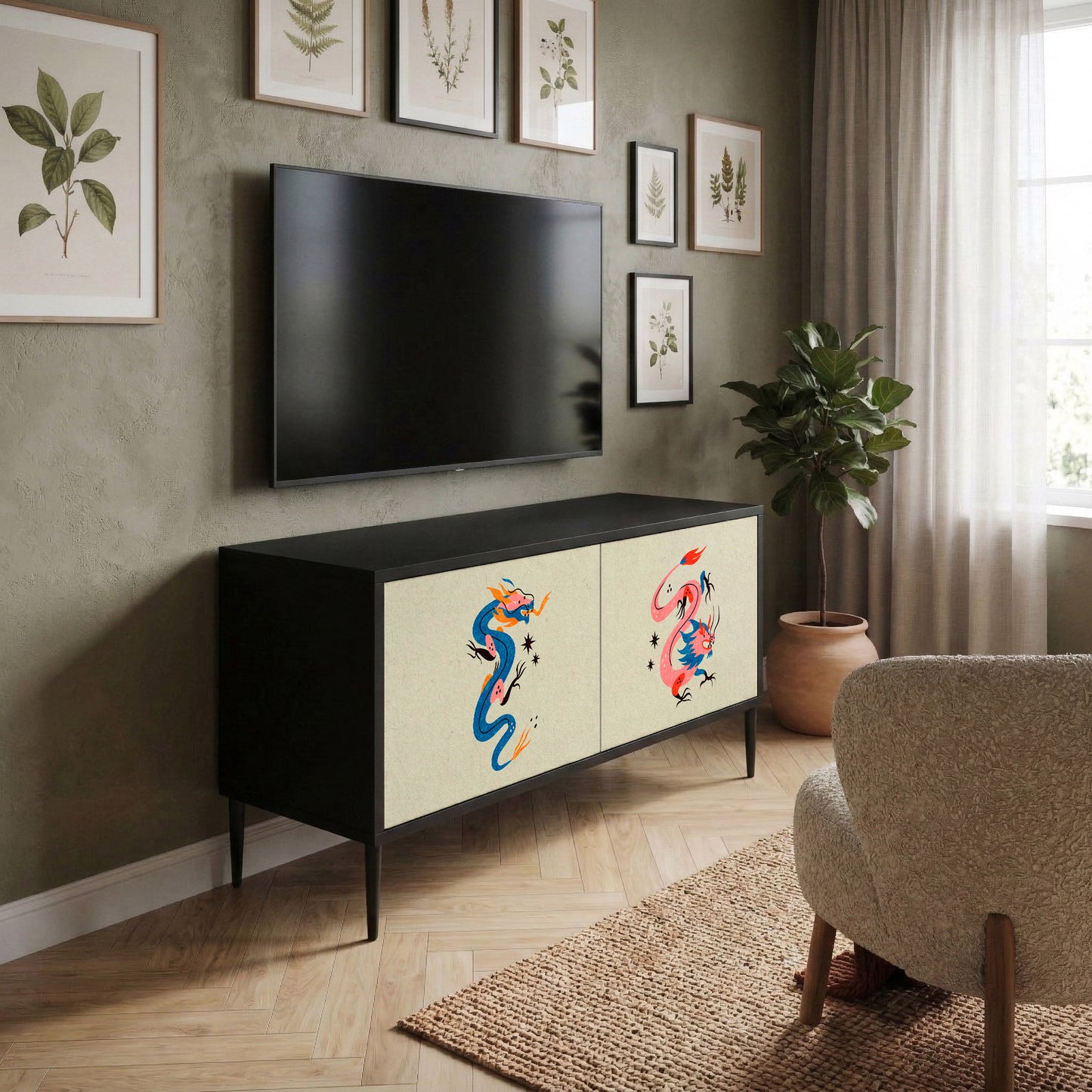 MYTHOLOGICAL CREATURES Móvel de TV Compacto de 2 Portas