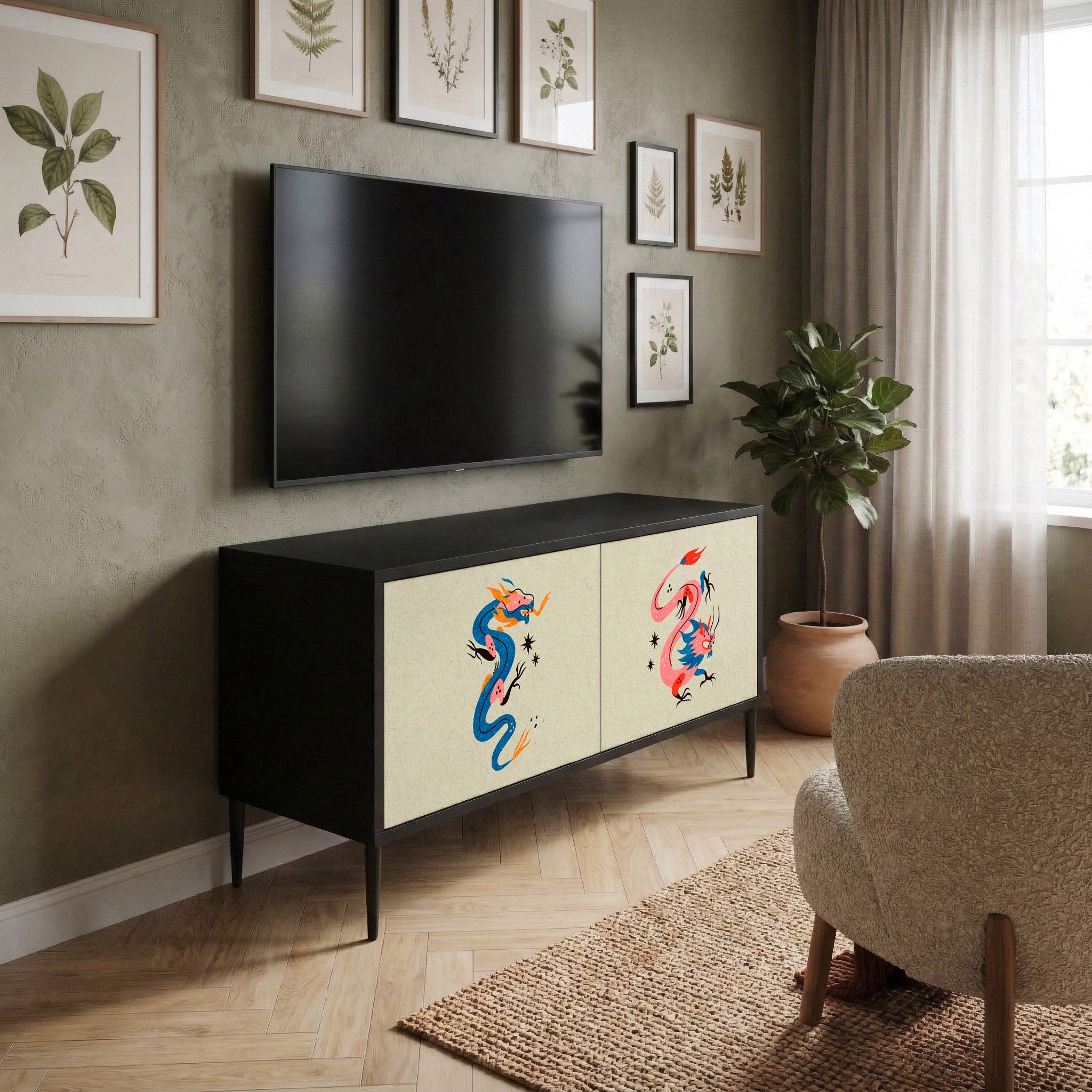 MYTHOLOGICAL CREATURES Móvel de TV Compacto de 2 Portas
