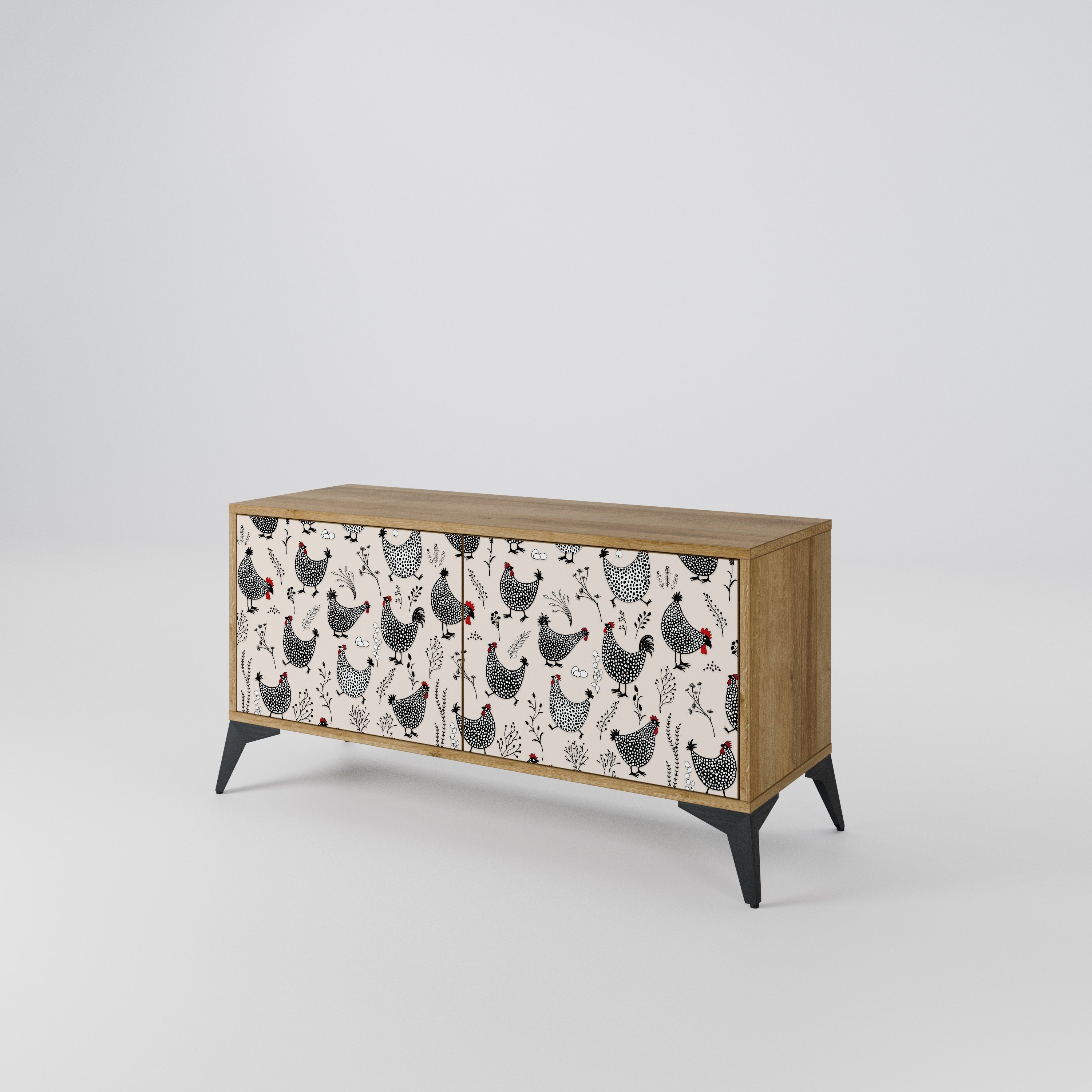 HAPPY HENS Móvel de TV Compacto de 2 Portas