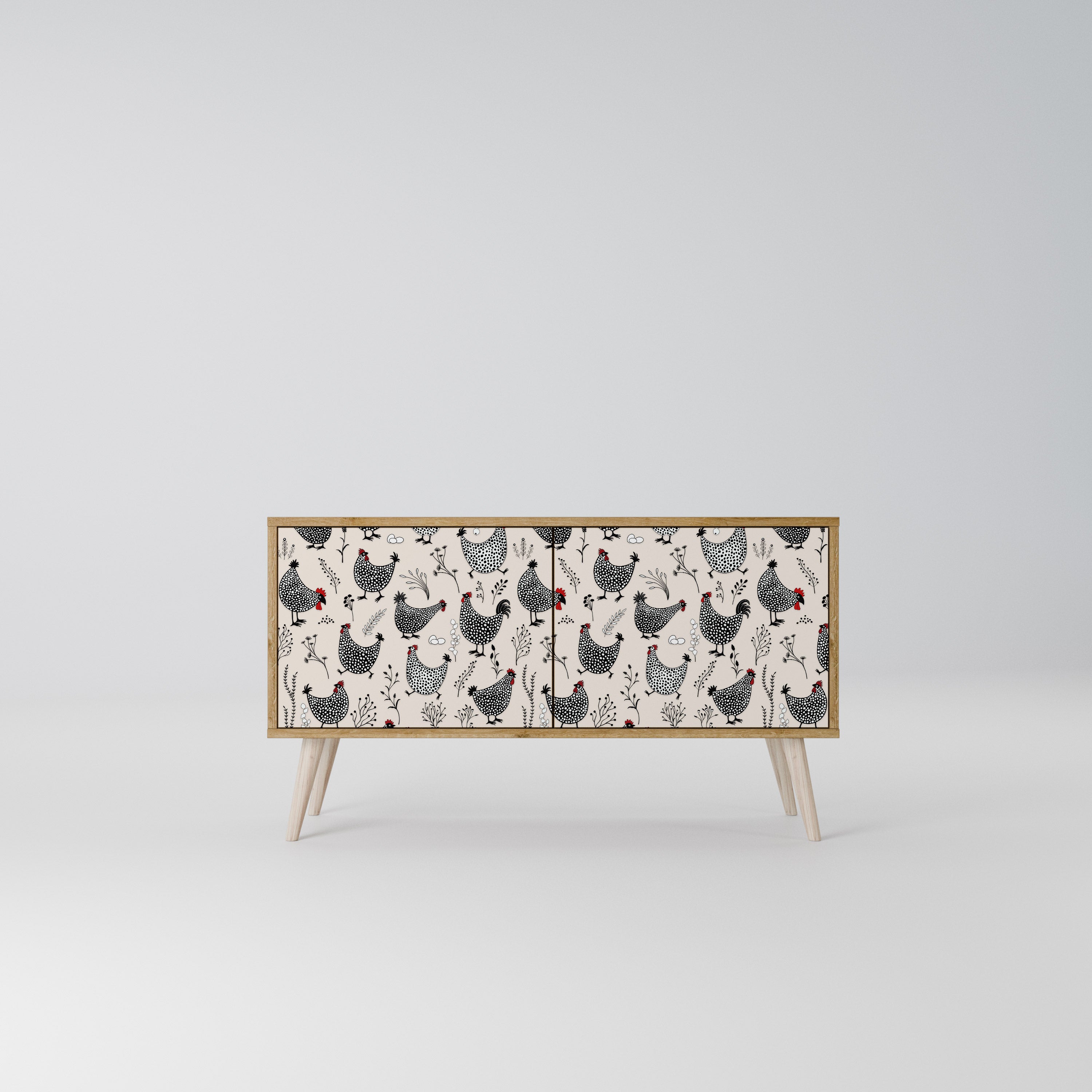 HAPPY HENS Compact 2-Door TV Cabinet