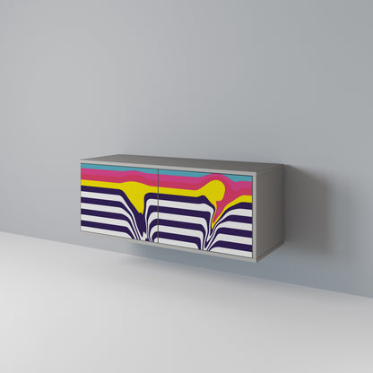 COLORFUL DIVERSION Móvel de TV Compacto de 2 Portas