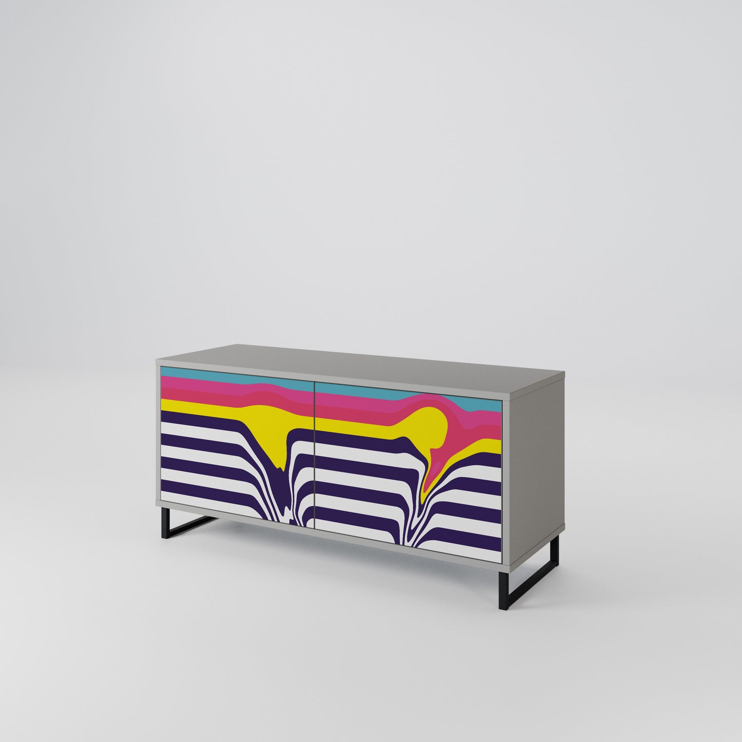 COLORFUL DIVERSION Móvel de TV Compacto de 2 Portas