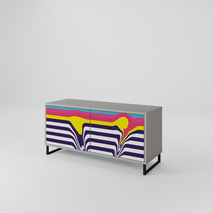 COLORFUL DIVERSION Móvel de TV Compacto de 2 Portas