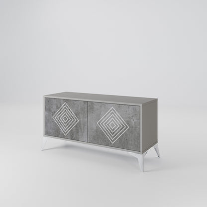 POLYGONAL ARTISTRY Móvel de TV Compacto de 2 Portas