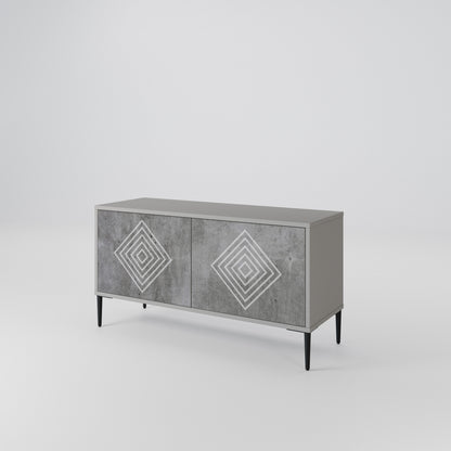 POLYGONAL ARTISTRY Móvel de TV Compacto de 2 Portas