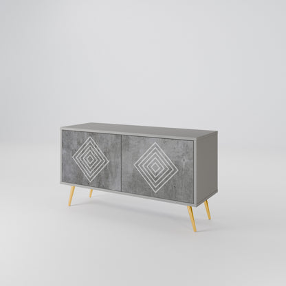 POLYGONAL ARTISTRY Móvel de TV Compacto de 2 Portas