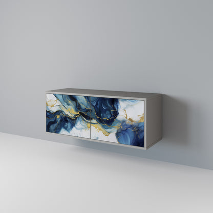 INKY MARBLE Móvel de TV Compacto de 2 Portas