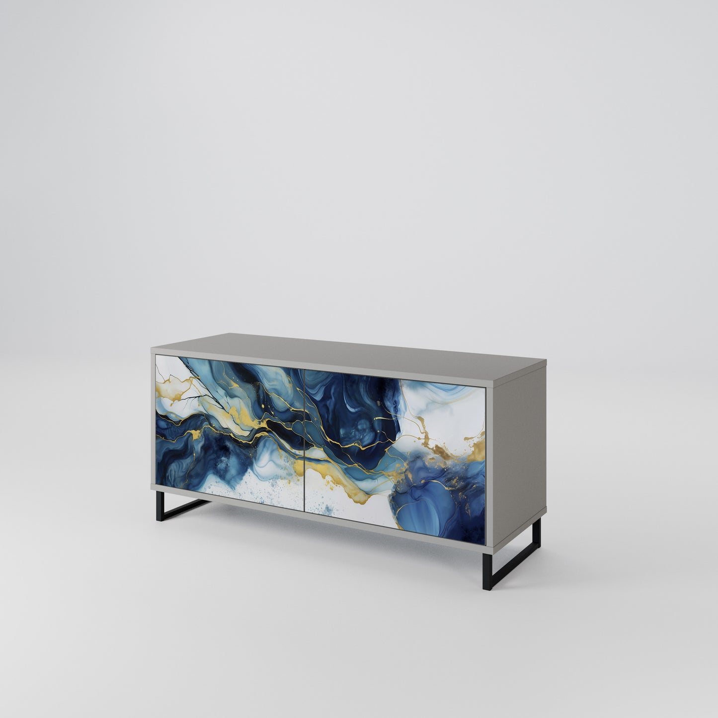 INKY MARBLE Móvel de TV Compacto de 2 Portas