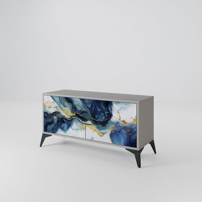 INKY MARBLE Móvel de TV Compacto de 2 Portas