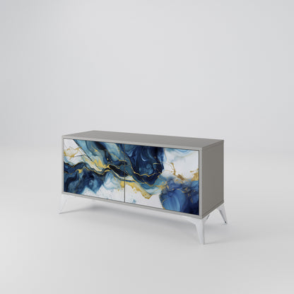 INKY MARBLE Móvel de TV Compacto de 2 Portas