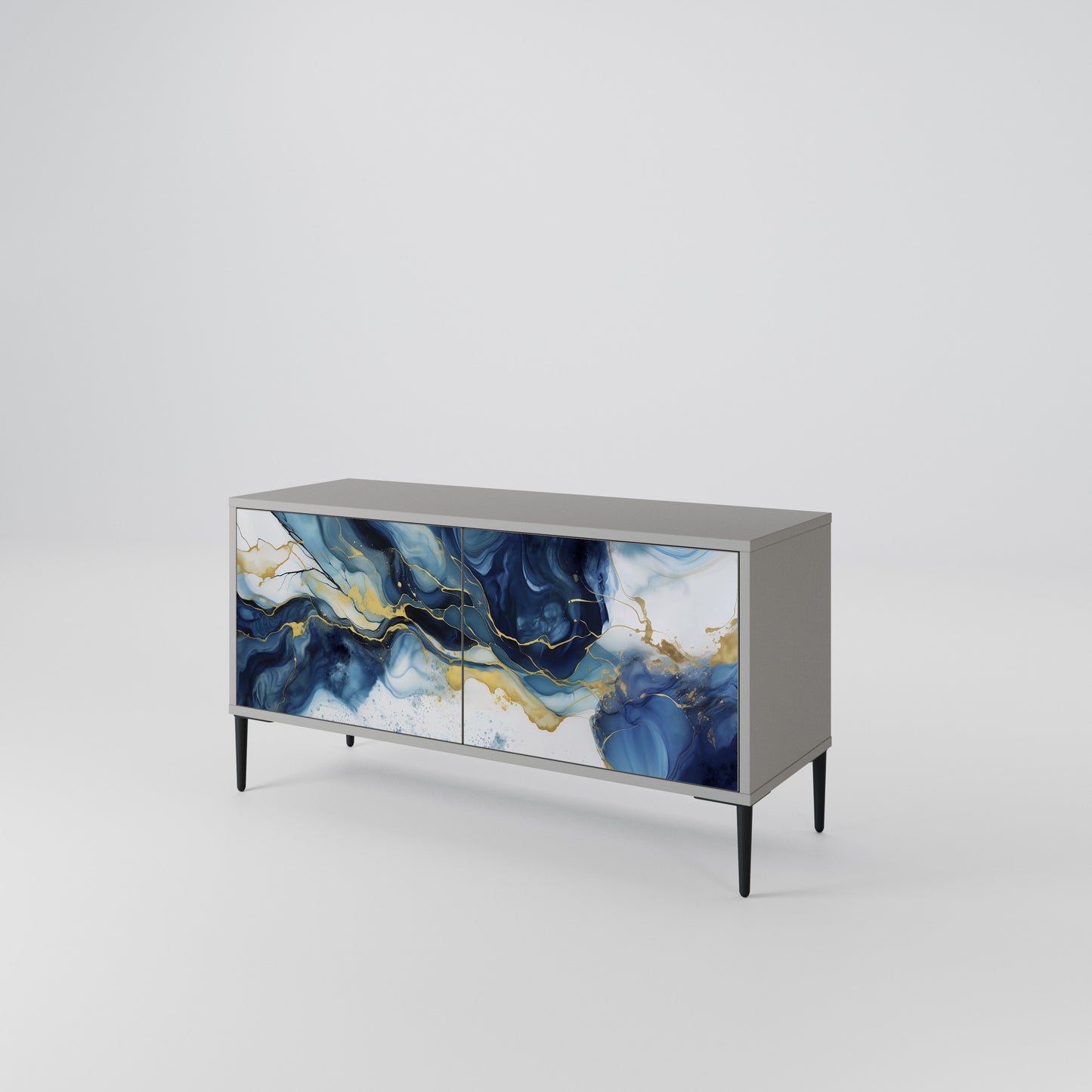 INKY MARBLE Móvel de TV Compacto de 2 Portas
