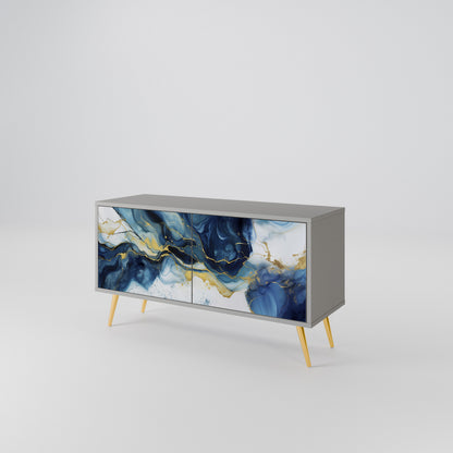 INKY MARBLE Móvel de TV Compacto de 2 Portas