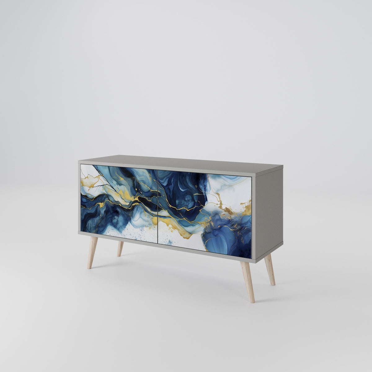 INKY MARBLE Móvel de TV Compacto de 2 Portas
