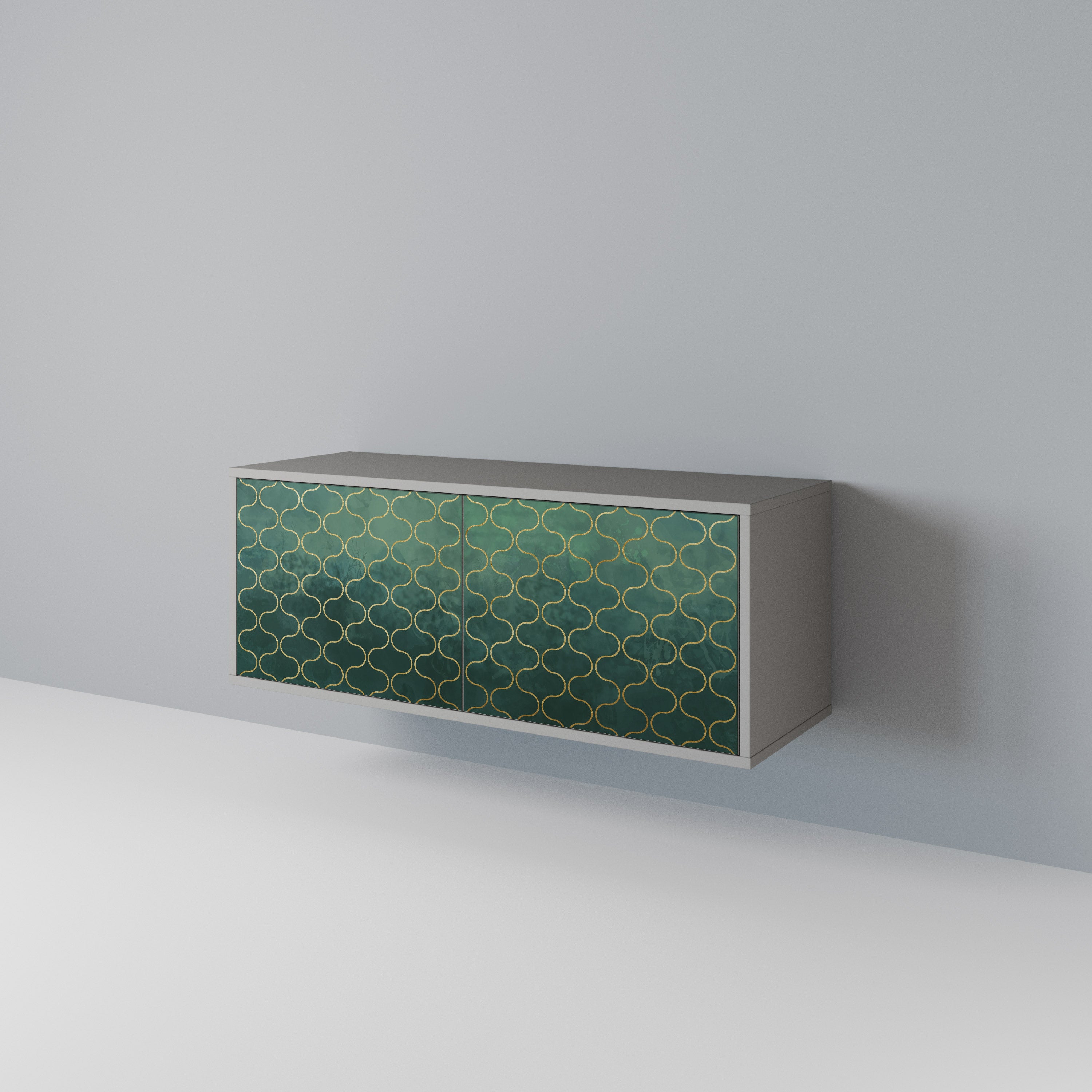 TESSELATED GREENERY Compact 2-Door TV Cabinet