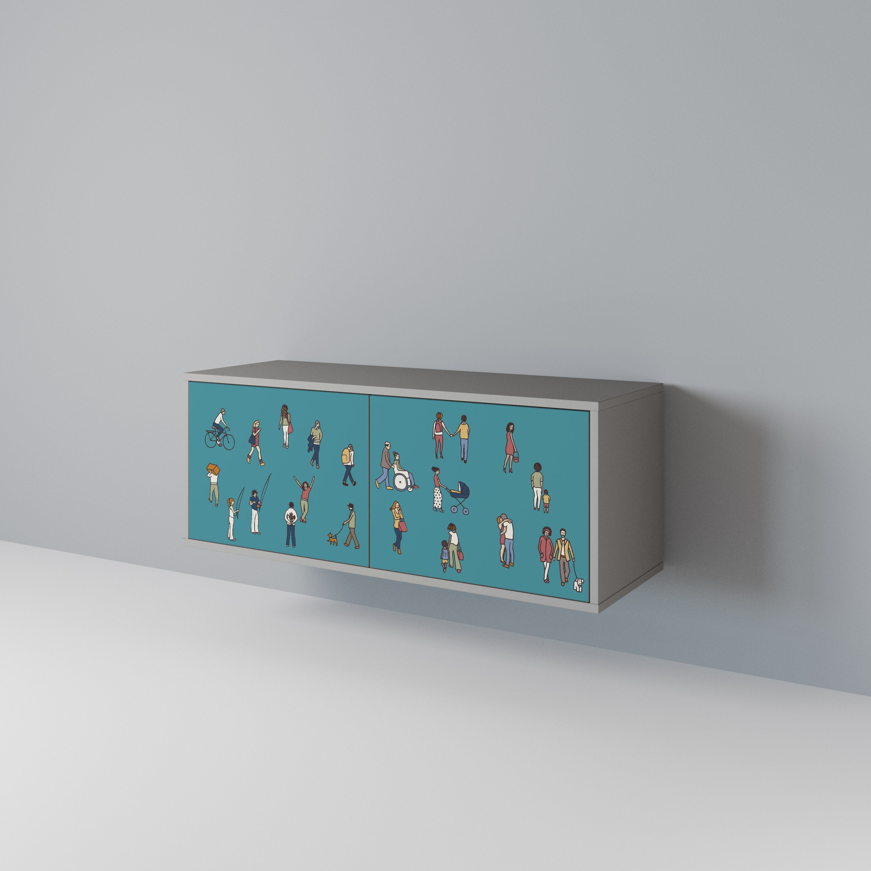 COLLECTIVE STREAM Móvel de TV Compacto de 2 Portas