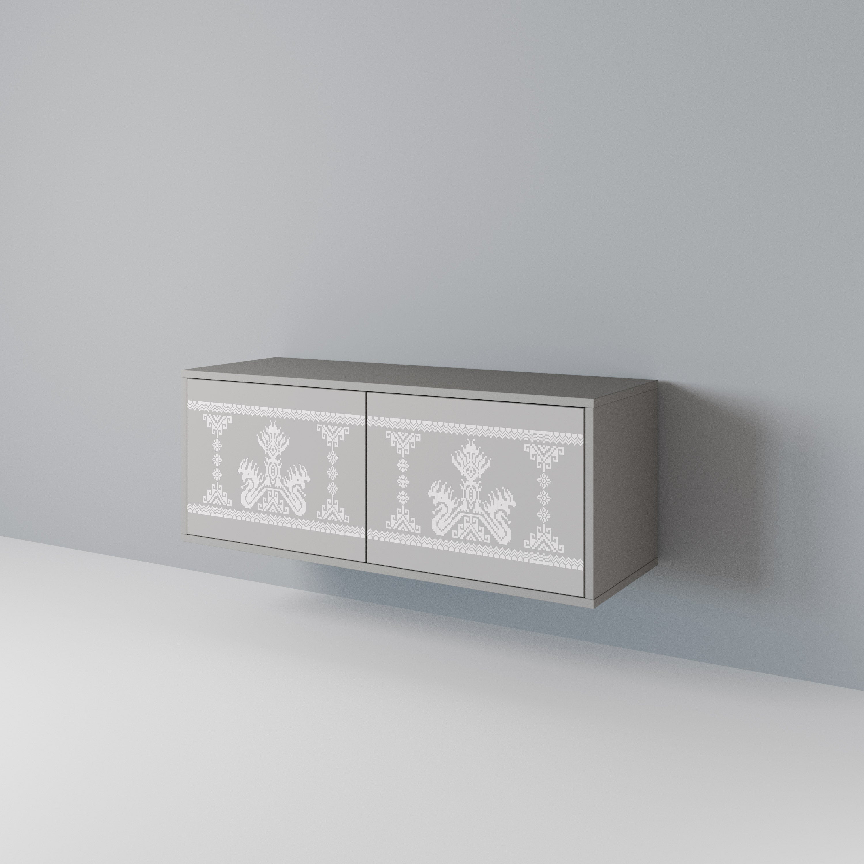 THAI GRAY Móvel de TV Compacto de 2 Portas