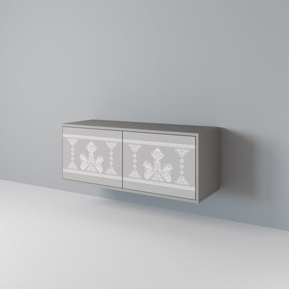 THAI GRAY Móvel de TV Compacto de 2 Portas