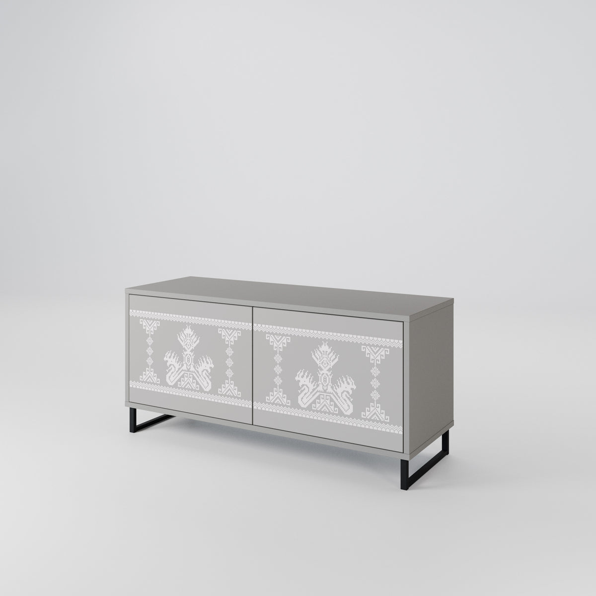 THAI GRAY Móvel de TV Compacto de 2 Portas