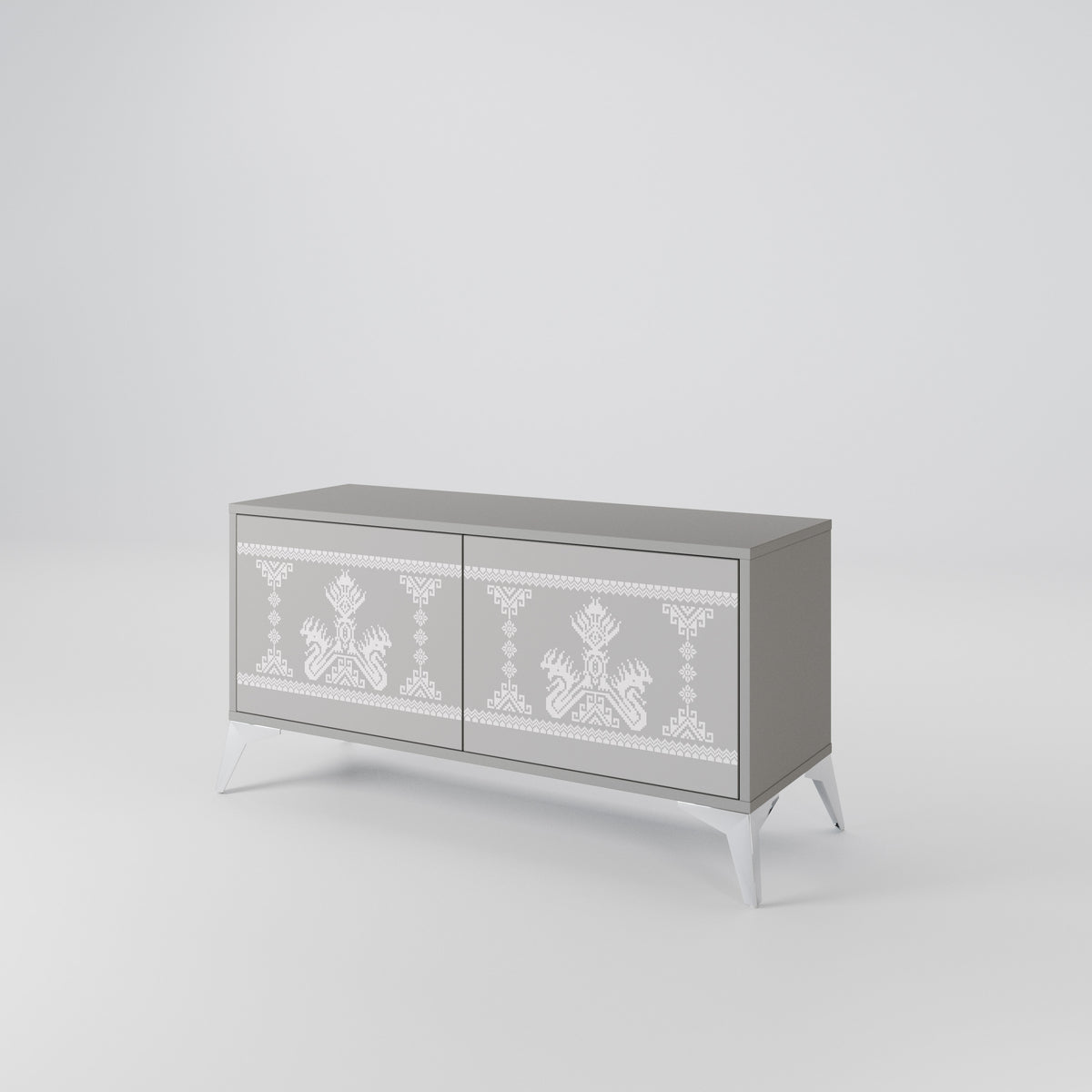 THAI GRAY Móvel de TV Compacto de 2 Portas