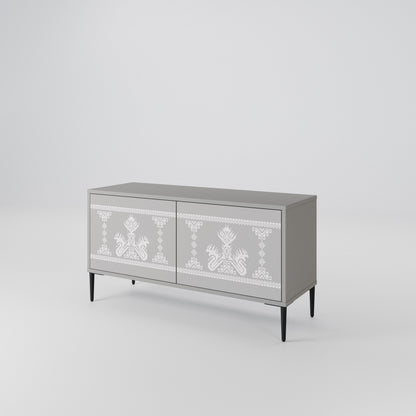 THAI GRAY Móvel de TV Compacto de 2 Portas