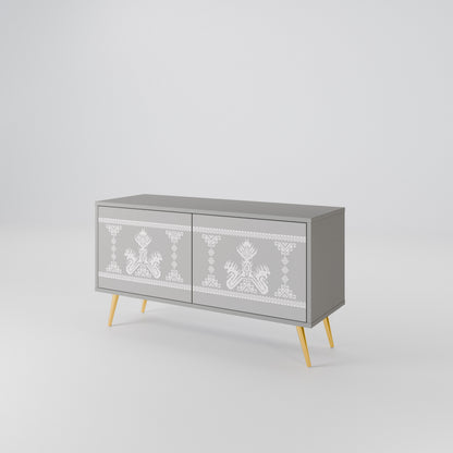 THAI GRAY Móvel de TV Compacto de 2 Portas