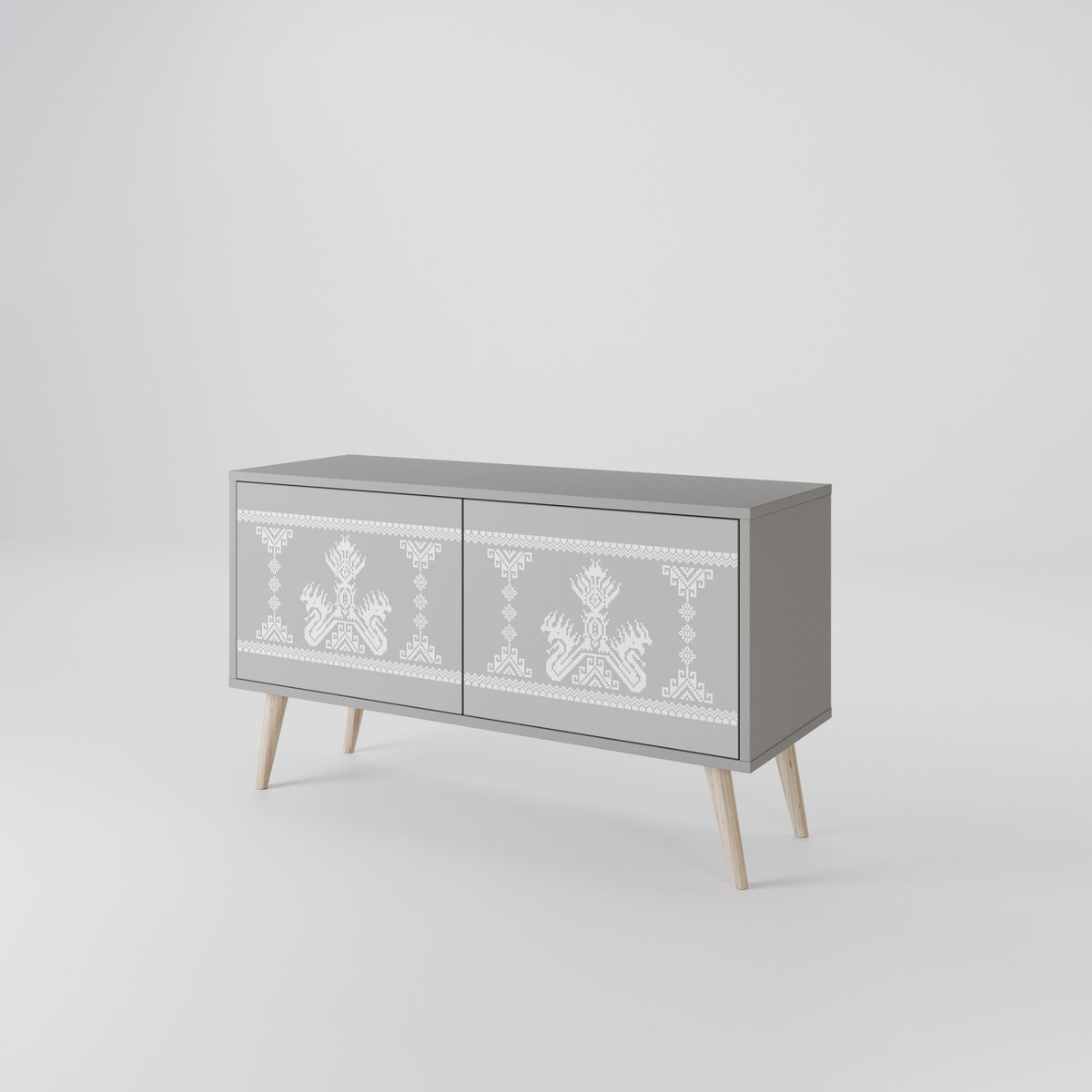THAI GRAY Móvel de TV Compacto de 2 Portas