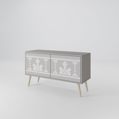 THAI GRAY Móvel de TV Compacto de 2 Portas