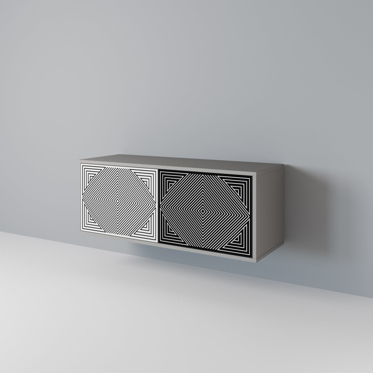 POLYGON ILLUSION Móvel de TV Compacto de 2 Portas
