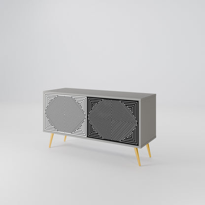 POLYGON ILLUSION Móvel de TV Compacto de 2 Portas